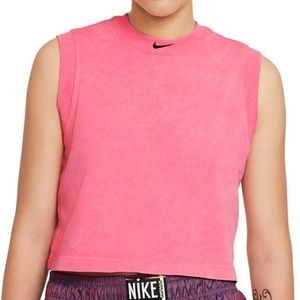 Nike Women's Sportswear Pink Cropped Tank Top size Large